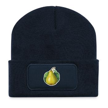 Birne mit mehreren Blättern - Recycelte Patch Beanie - French Navy - Vorne