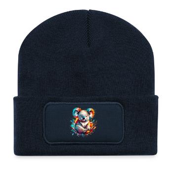 Koala - Beanie recyclé à patch - bleu marine - Devant