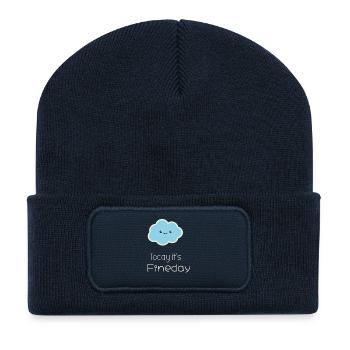 Today its fineday - Recycelte Patch Beanie - French Navy - Vorne