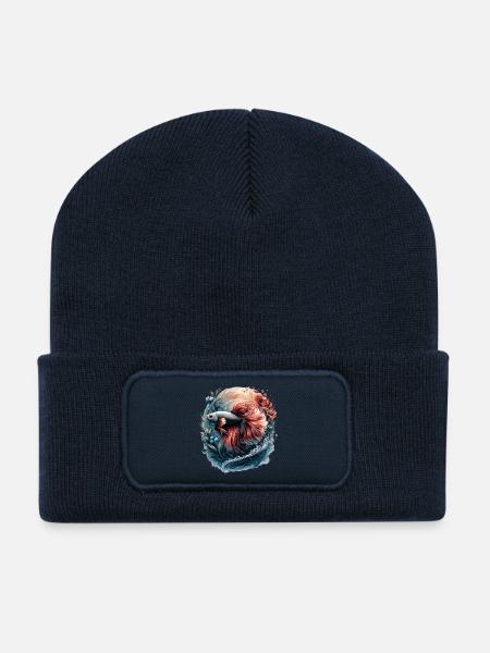 Betta Splendens, Betta Fish Aquarium, Bettafan - Recycled Patch Beanie - french navy