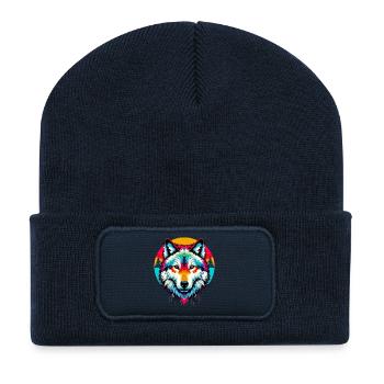 Wolf - Recycelte Patch Beanie - French Navy - Vorne