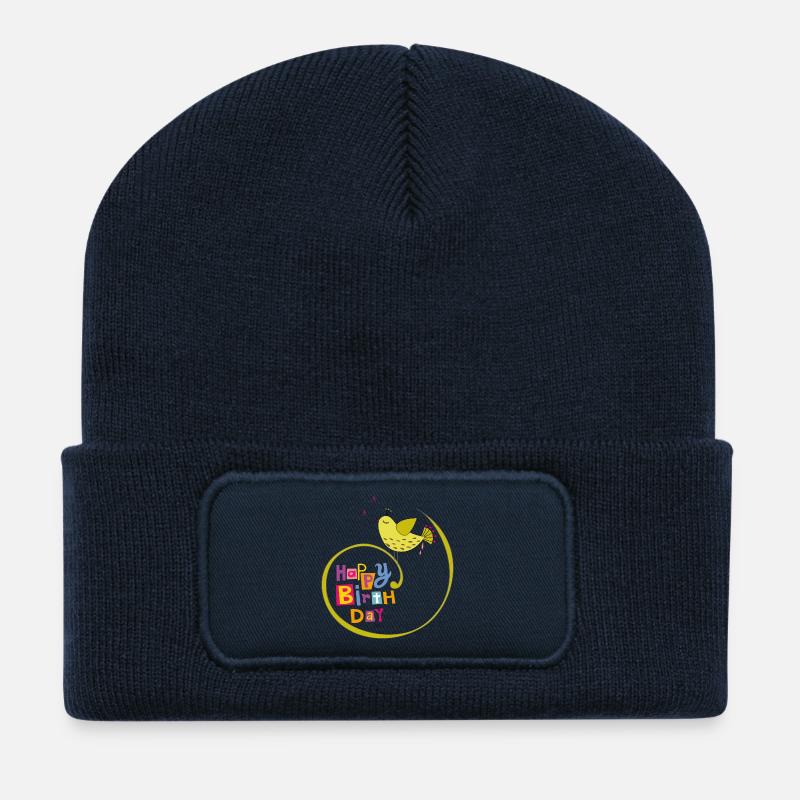 Happy Birthday - Recycelte Patch Beanie - French Navy