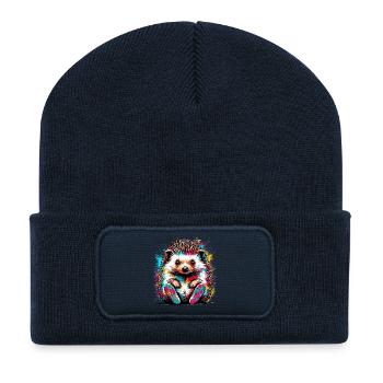 Hedgehog With Sports Shoes Sneaker Sneakers - Recycled Patch Beanie - french navy - Front
