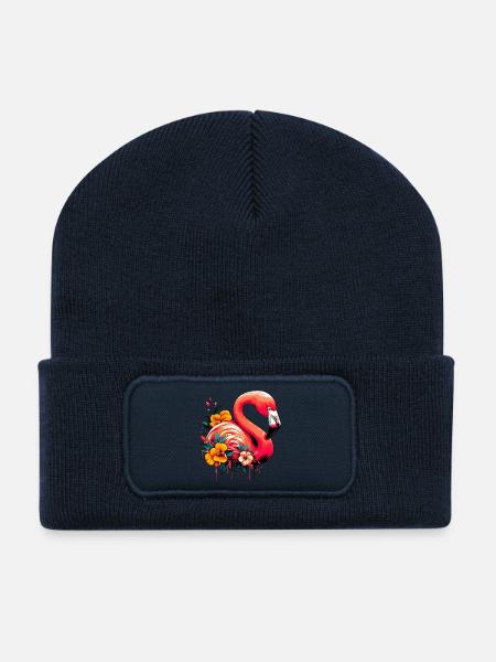Flamingo - Recycled Patch Beanie - french navy