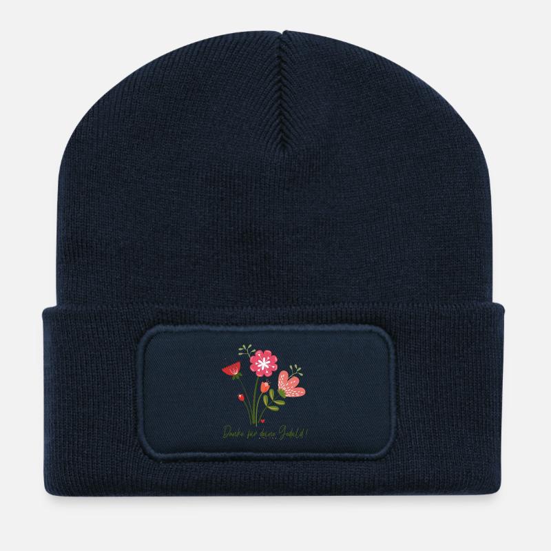 Danke für deine Geduld - Recycelte Patch Beanie - French Navy