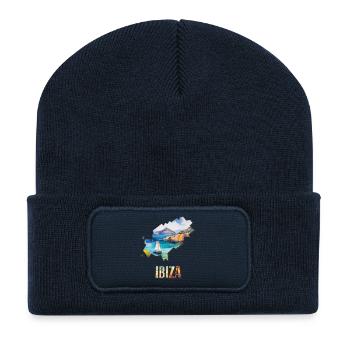 Watercolor Map Ibiza - Recycled Patch Beanie - french navy - Front
