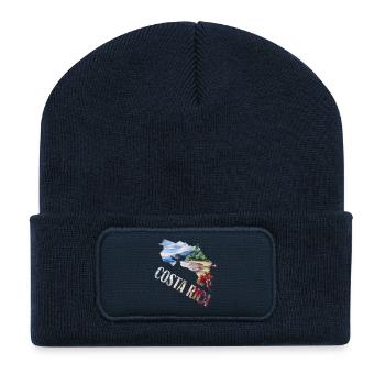 Aquarell Landkarte Costa Rica - Recycelte Patch Beanie - French Navy - Vorne