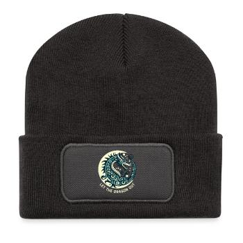 Laisser sortir le dragon - Beanie recyclé à patch - charbon - Devant