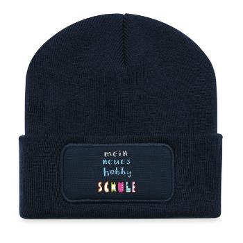 Schule Schulkind - Recycelte Patch Beanie - French Navy - Vorne