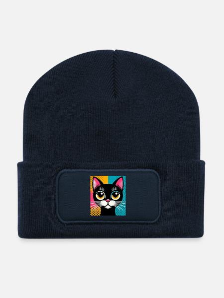 Katze - Recycelte Patch Beanie - French Navy