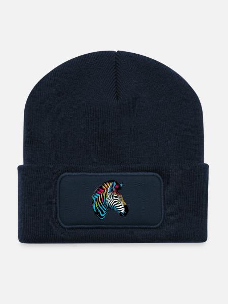 Zebra - Recycelte Patch Beanie - French Navy