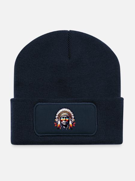 American Indian American - Recycled Patch Beanie - french navy
