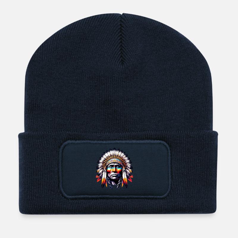 American Indian American - Recycled Patch Beanie - french navy
