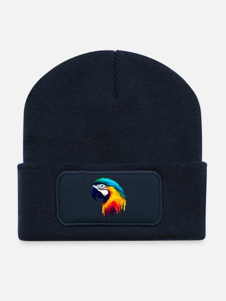 Perroquet - Beanie recyclé à patch - bleu marine