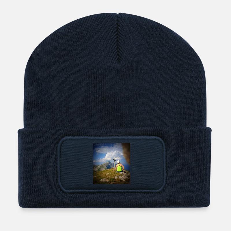 At the top! - Recycled Patch Beanie - french navy