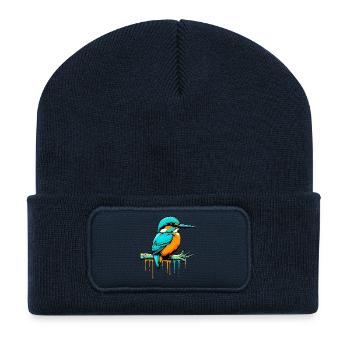 Martin-pêcheur - Beanie recyclé à patch - bleu marine - Devant