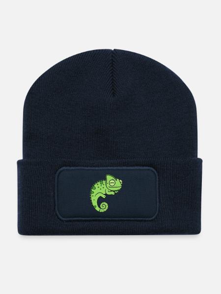 Caméléon - Beanie recyclé à patch - bleu marine