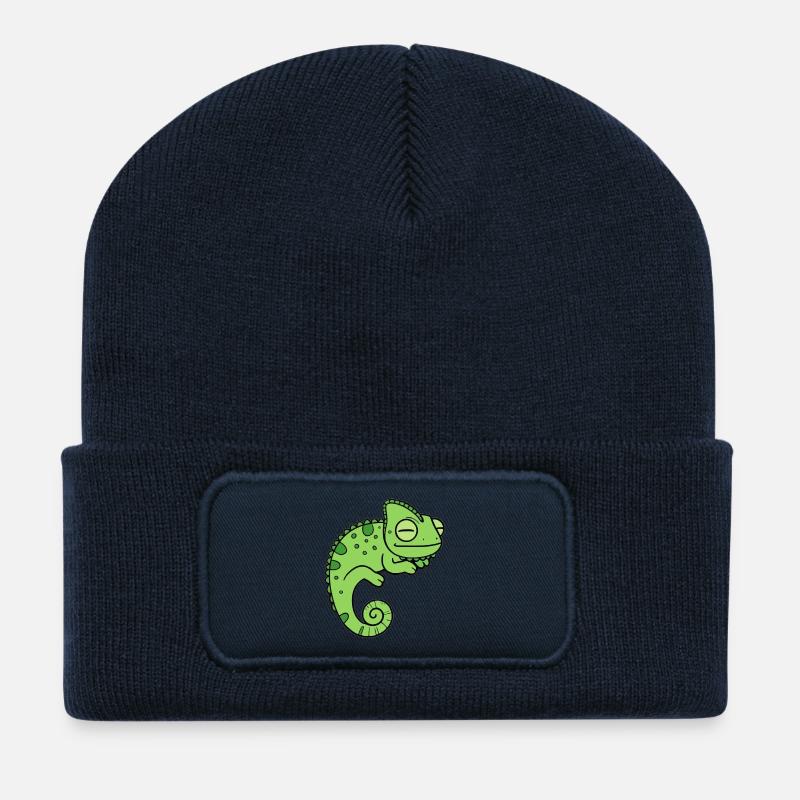 Caméléon - Beanie recyclé à patch - bleu marine