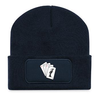 Grim Reaper Cards - Recycled Patch Beanie - french navy - Front
