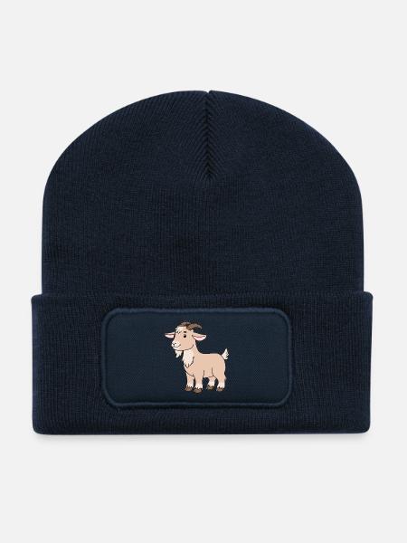 Chèvre - Beanie recyclé à patch - bleu marine