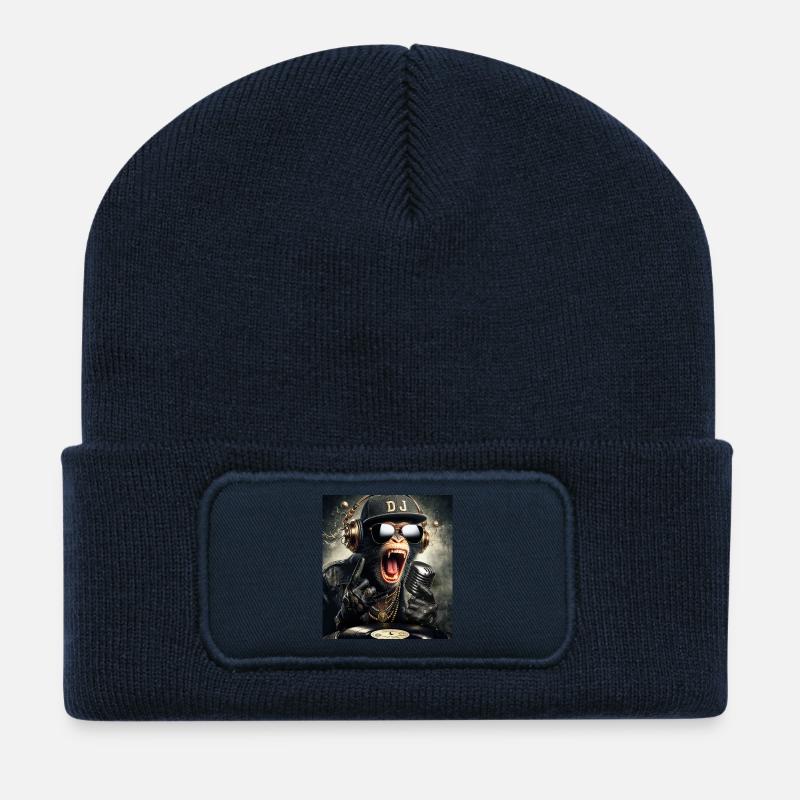 DJ Affe - Recycelte Patch Beanie - French Navy