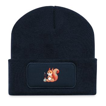Squirrel Yoga - Recycled Patch Beanie - french navy - Front
