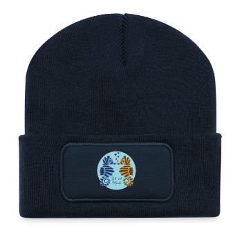 Seepferdchen Liebespaar Illustration - Recycelte Patch Beanie - French Navy - Vorne