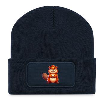 Bieber - Recycelte Patch Beanie - French Navy - Vorne