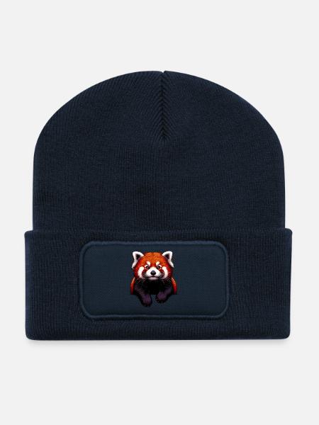 Panda Rosso - Recycled Patch Beanie - navy
