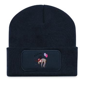 Carnaval des paresseux - Beanie recyclé à patch - bleu marine - Devant