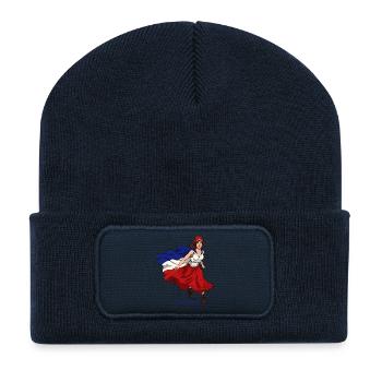 Marianne, liberté, égalité et fraternité - Beanie recyclé à patch - bleu marine - Devant