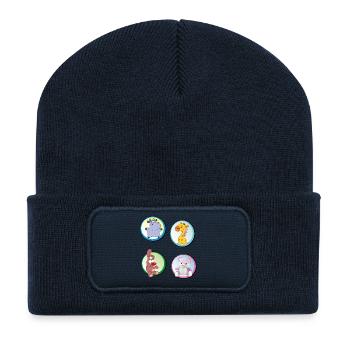 Spielzeug Teddy Hippo Hasi - Recycelte Patch Beanie - French Navy - Vorne
