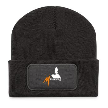Sächsische Schweiz Malerweg Elbsandsteingebirge - Recycelte Patch Beanie - Dunkelgrau - Vorne