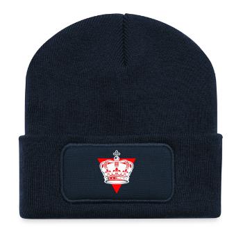 Krone - Recycelte Patch Beanie - French Navy - Vorne