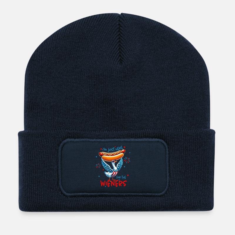 I'm only here for the sausages - Recycled Patch Beanie - french navy