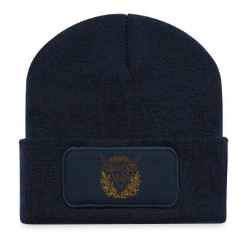 Highland Cow - Highland Rind - Landleben - Recycelte Patch Beanie - French Navy - Vorne