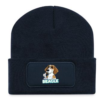 TEAM Beagle - Zitrone - Recycelte Patch Beanie - French Navy - Vorne