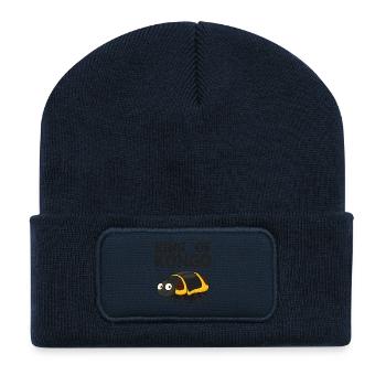 Roi du Congo - Beanie recyclé à patch - bleu marine - Devant
