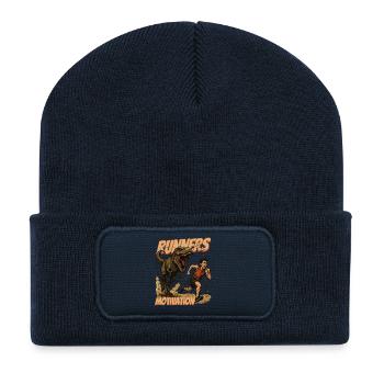 Alles eine Frage der "Runners" Motivation - Recycelte Patch Beanie - French Navy - Vorne