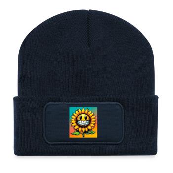 Sonnenblume - Recycelte Patch Beanie - French Navy - Vorne