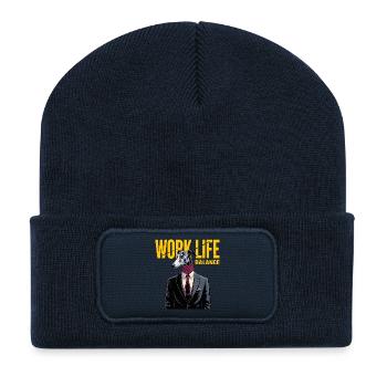 Work-Life Balance Dog in Suit - Recycled Patch Beanie - french navy - Front