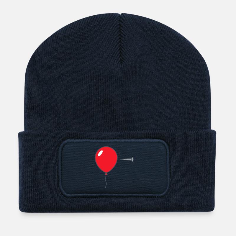 •	„Pop the Balloon – Bold Graphic Design - Recycelte Patch Beanie - French Navy