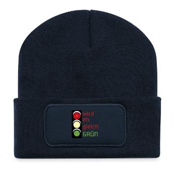 sera de toute façon VERT - Beanie recyclé à patch - bleu marine - Devant