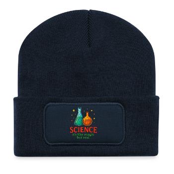 Wissenschaft ist wie Magie, aber real - Recycelte Patch Beanie - French Navy - Vorne