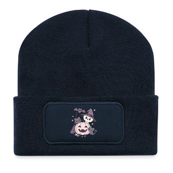 Halloween Kawaii Design Cats Bat Pumpkin - Recycled Patch Beanie - french navy - Front