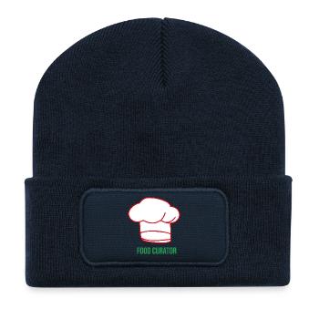 Chef Motif with Chef's Hat - Recycled Patch Beanie - french navy - Front