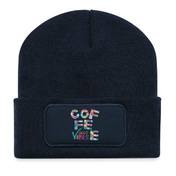 Coffee Vibes - Recycelte Patch Beanie - French Navy - Vorne