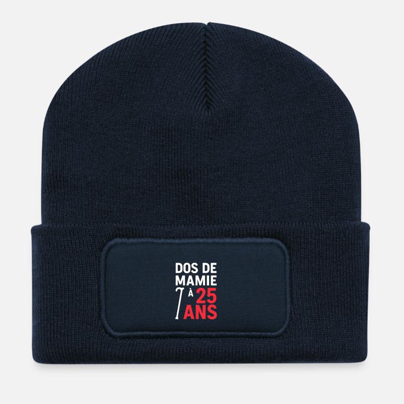 Mit 25 Jahren ist Oma wieder da - Recycelte Patch Beanie - French Navy