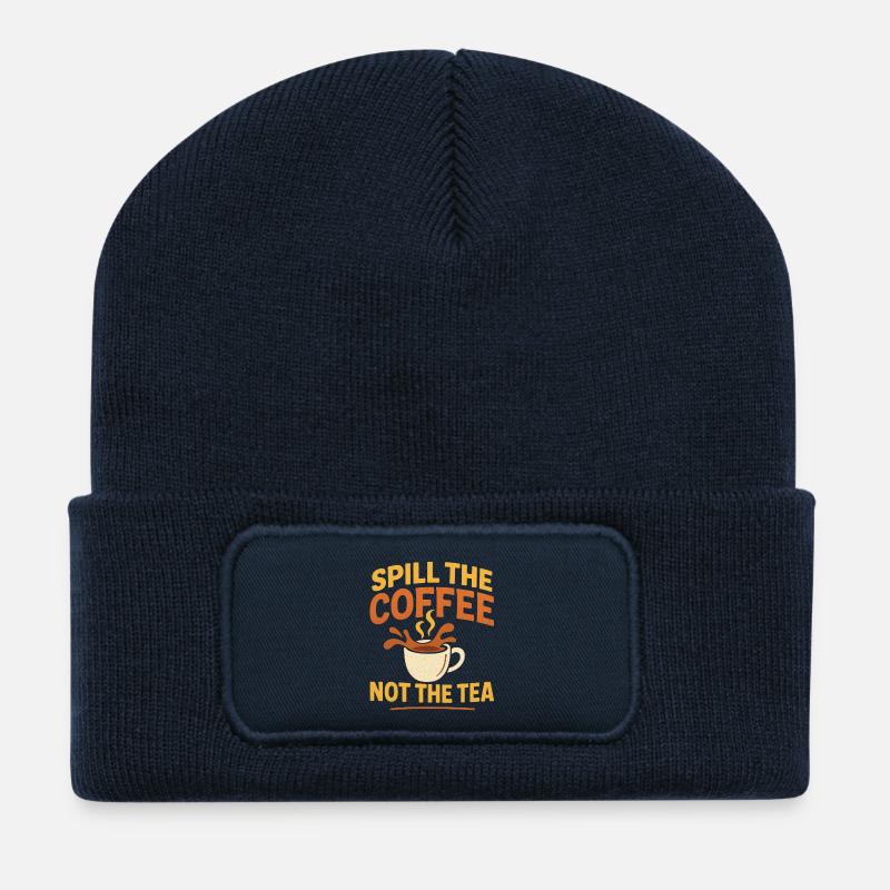 spill the coffee not the tea - Recycelte Patch Beanie - French Navy