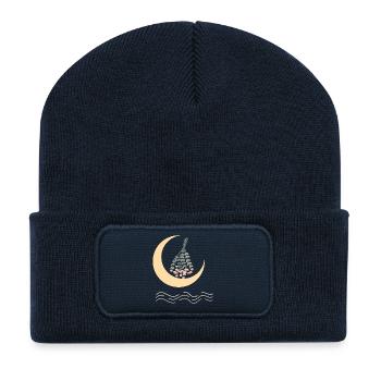 Moonblossoms Hanging Garlands - Recycled Patch Beanie - french navy - Front